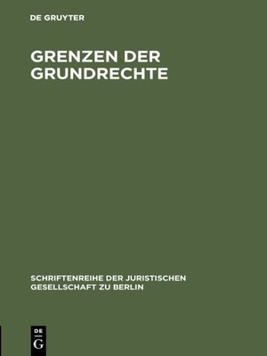 cover image of Grenzen der Grundrechte